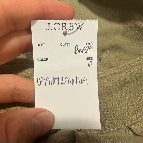 NWOT j crew timbered khaki Seaside cargo pant in linen-TENCEL™ lyocell blend - Picture 5 of 5